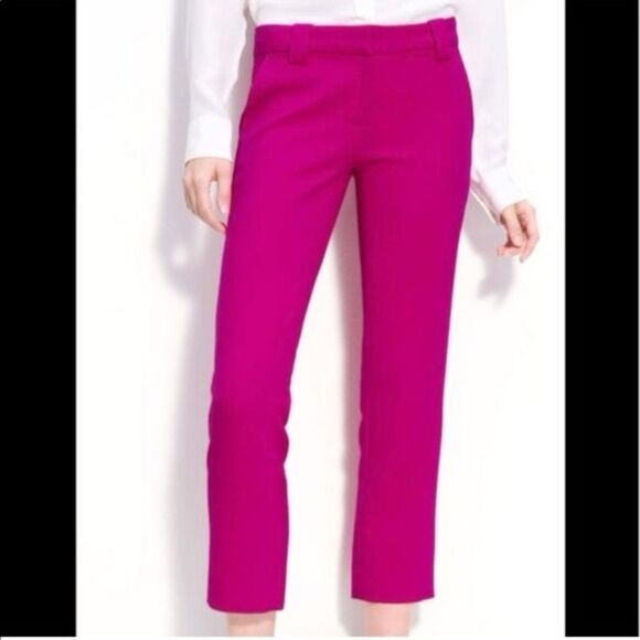 New Paige Black Label Paige 'Gilmore' Crop Slim Leg Pants Fushia Sz 2 - Picture 2 of 9